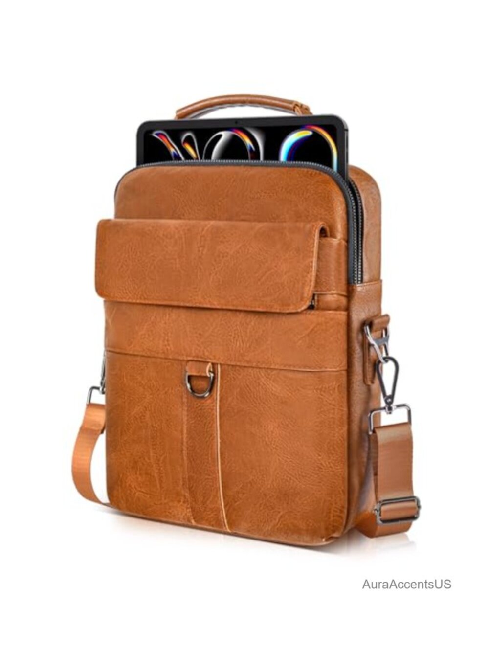 PU Leather Laptop Shoulder Bag 13 Inch Messenger Case for MacBook iPad